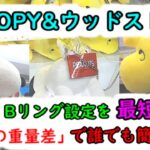 【SNOOPY＆ウッドストックBIGぬいぐるみを最短で攻略！】クレーンゲーム  Bリング設定「景品の重量差」を利用すれば、誰でも簡単に景品を獲得できる！