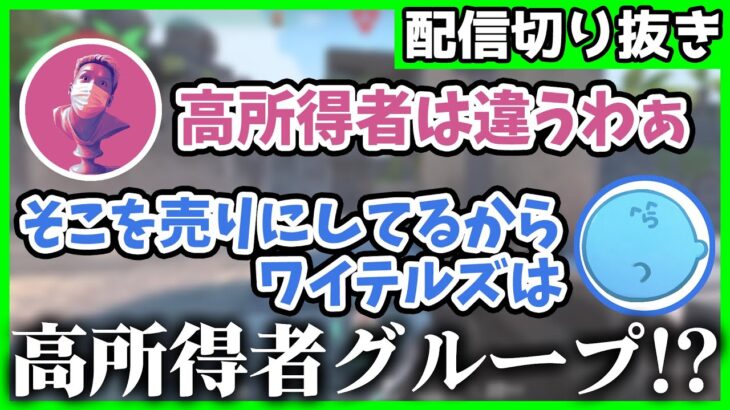 ワイテは高所得が売りのゲーム実況グループだった!?【ワイテルズ切り抜き】