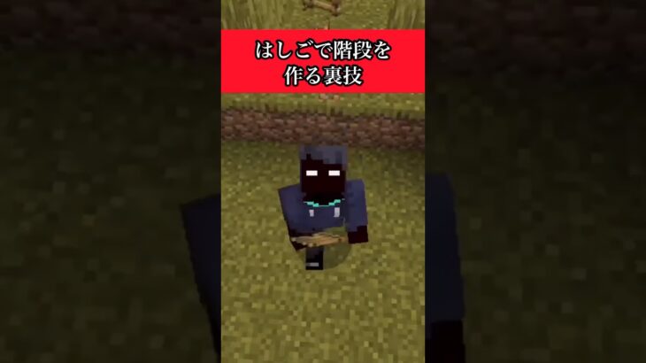 【マイクラ】はしごで階段を作る裏技！？ #マイクラ #minecraft #裏技