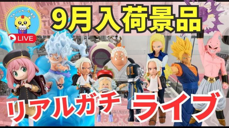 【ライブ中継】9/19 ベネクス川崎でクレーンゲーム攻略新商品祭り！リアルガチでチャレンジ！