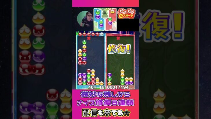 微妙な残しからナイス修復8連鎖【ぷよぷよeスポーツ】#shorts