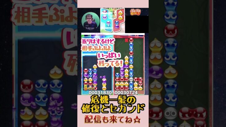 危機一髪の修復とセカンド【ぷよぷよeスポーツ】#shorts 【第11回300先切り抜き11】