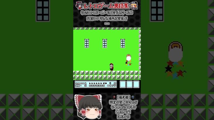 【レトロゲーム裏技集】スーパーマリオブラザーズ３　クッパ城壁抜け #レトロゲーム #ファミコン #スーパーマリオブラザーズ3