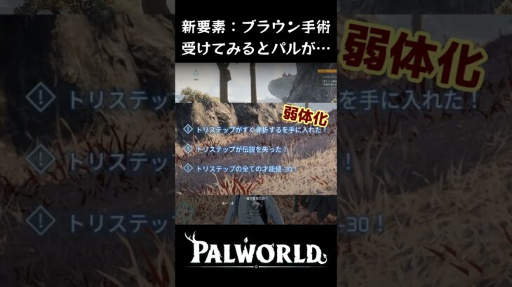 【PALWORLD/天落】新要素『ブラウン手術』を受けてみた結果…　｜　#shorts #palworld #ゲーム実況 #パルワールド #実況プレイ #攻略 #ゲーム