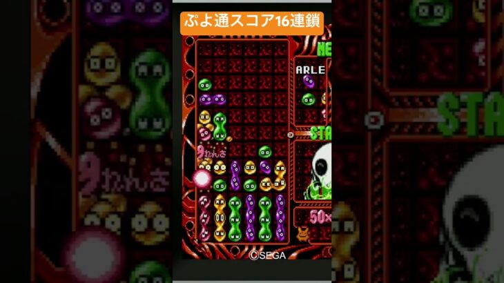 懐かしのぷよぷよ通スコア16連鎖🔥│ぷよぷよeスポーツ #shorts #ぷよぷよ #puyopuyo #大連鎖