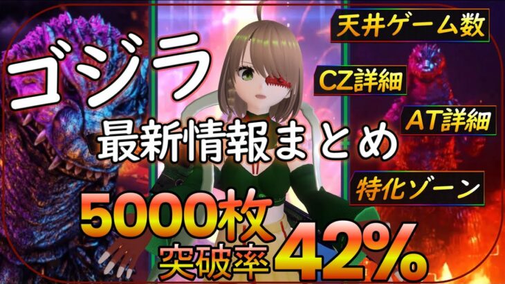 【スマスロ】ゴジラ最新情報！脅威の5000枚突破率、天井ゲーム数などの情報まとめ！【新台の噂】