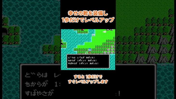 【裏技】ドラクエ3 幸せの靴1歩でレベルアップ（初期ロムのみ） #dq3