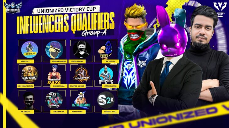 [🔴LIVE] INFLUENCER QUALIFIER G-A| UNIONIZED VICTORY CUP ft.@MrTripleR@roxmangaming01@raadvaiyt829